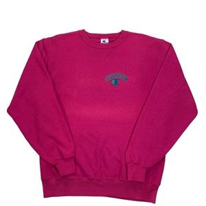 Vintage 90s Champion Purple & Turquoise Embroidered Logo Sweatshirt Size Large